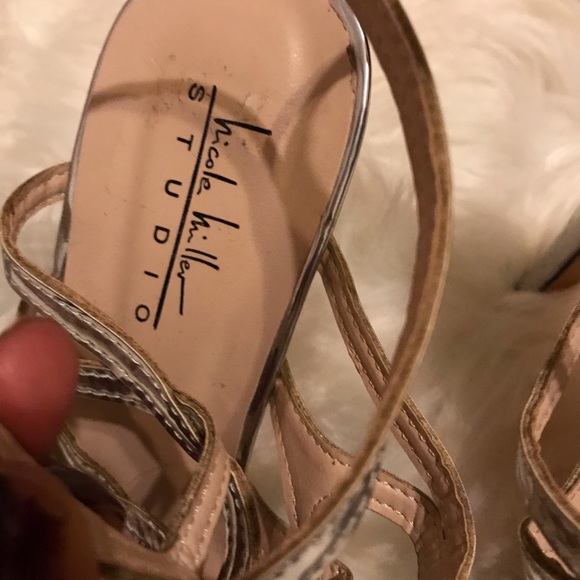 NICOLE MILLER  Silver strappy pattern heel - Picture 4 of 8